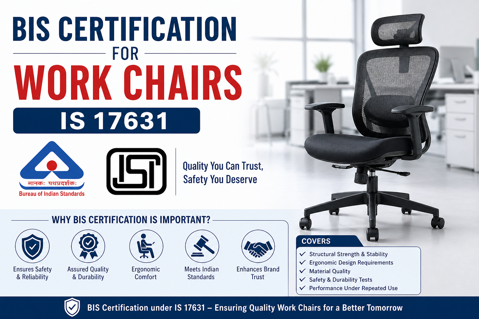 BIS Certification for Work Chairs  IS 17631